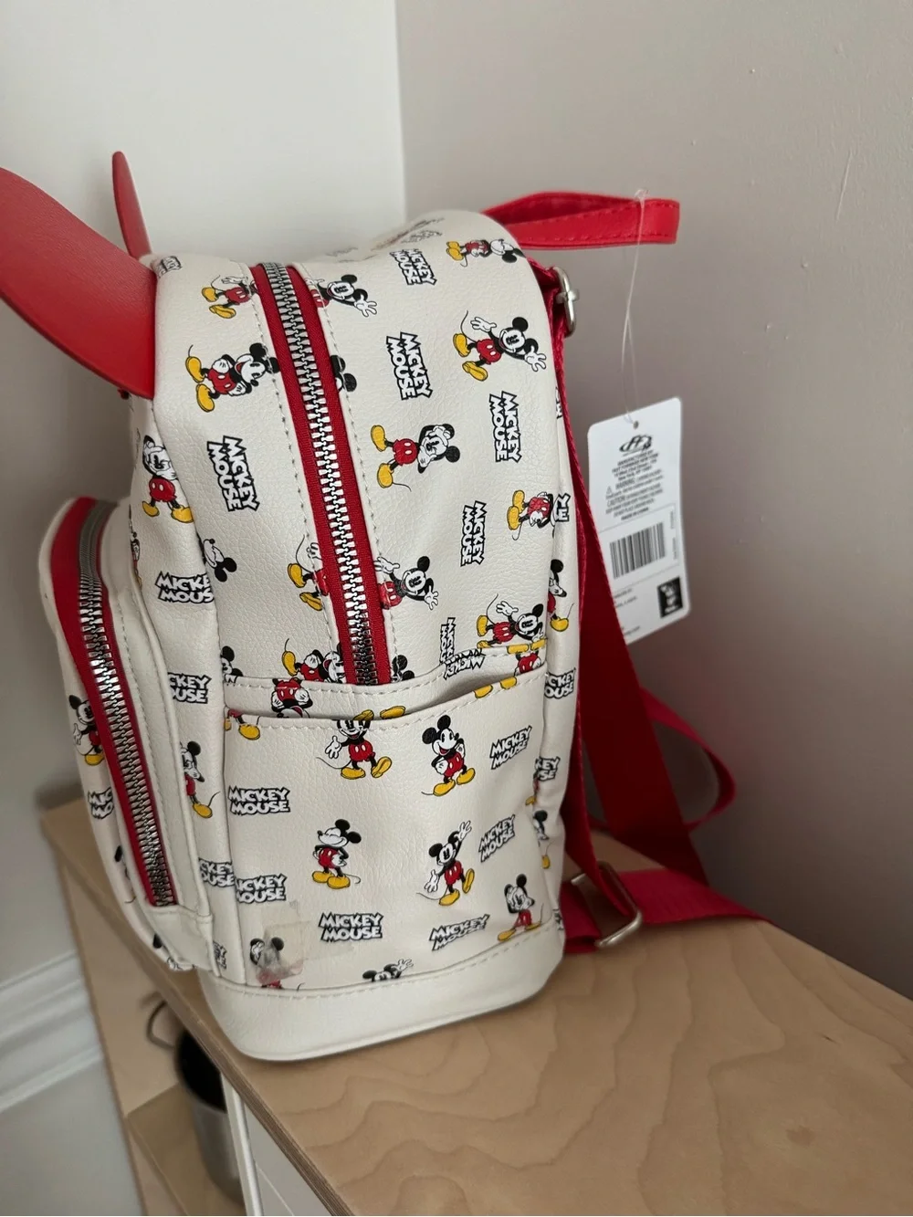 NWT Disney Mickey Mouse Mini Backpack with Red 3D Ears ALDI Exclusive